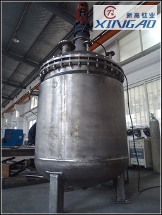 純鈦反應(yīng)釜1500L 制造好驗(yàn)收結(jié)束！